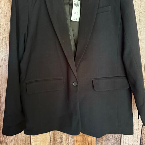 Abercrombie & Fitch Blazer Black Tailored Work Office Business Casual Large NWT - Picture 4 of 9
